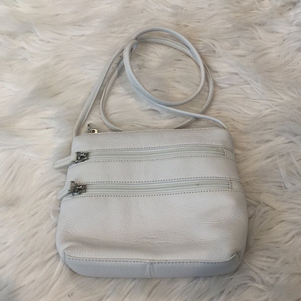 EUC White Leather Stone Mountain Crossbody